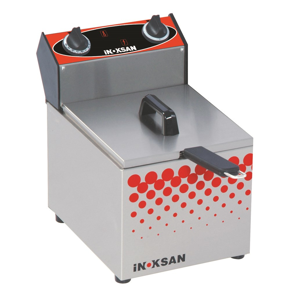 İnoksan - PFE100 - Yarım Modül Elektrikli Set Üstü Mini Fritöz - 5 Litre Yağ Kapasiteli