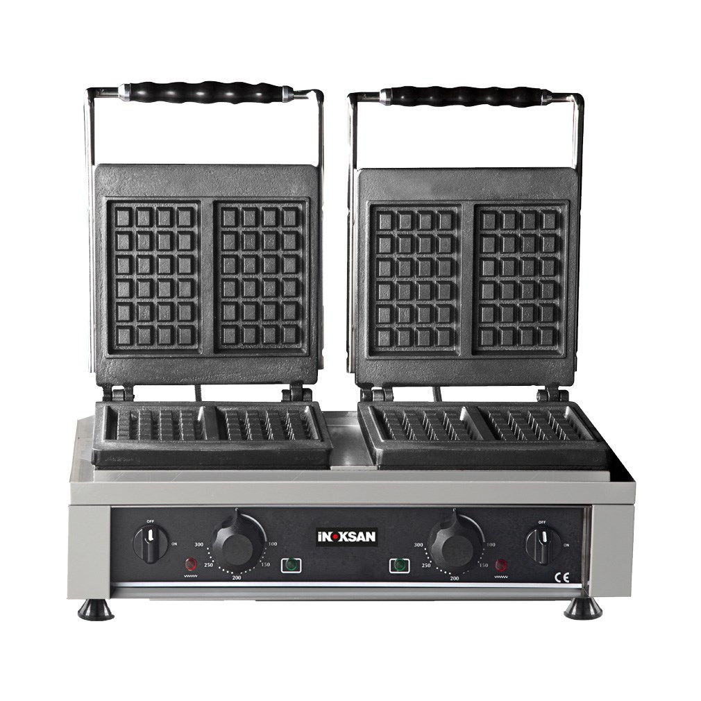 İnoksan-Waffle Makinesi Kare Model 4'Lü-Sabit Pleyt