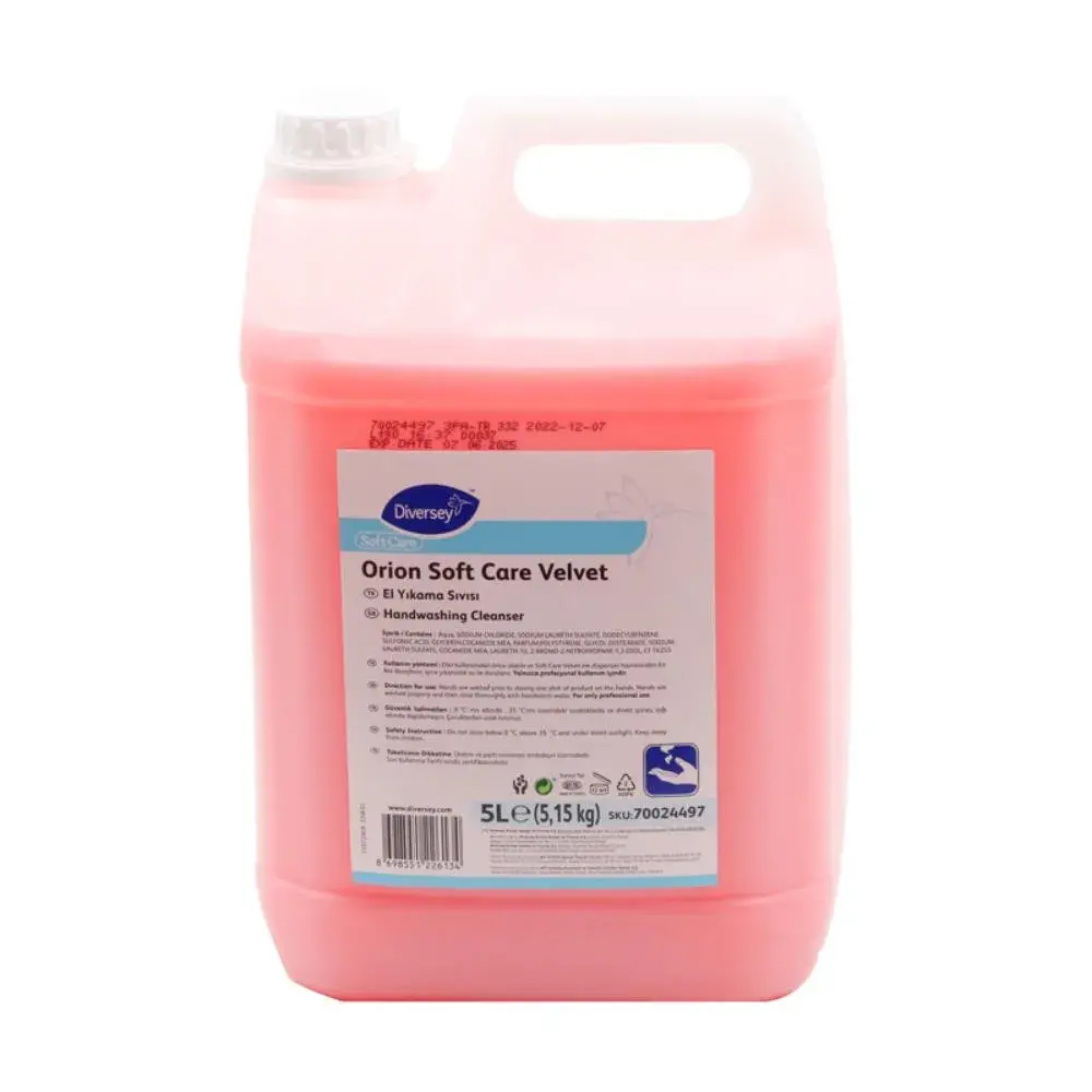 Diversey Orion Soft Care Velvet Pembe El Sabunu 5 Lt