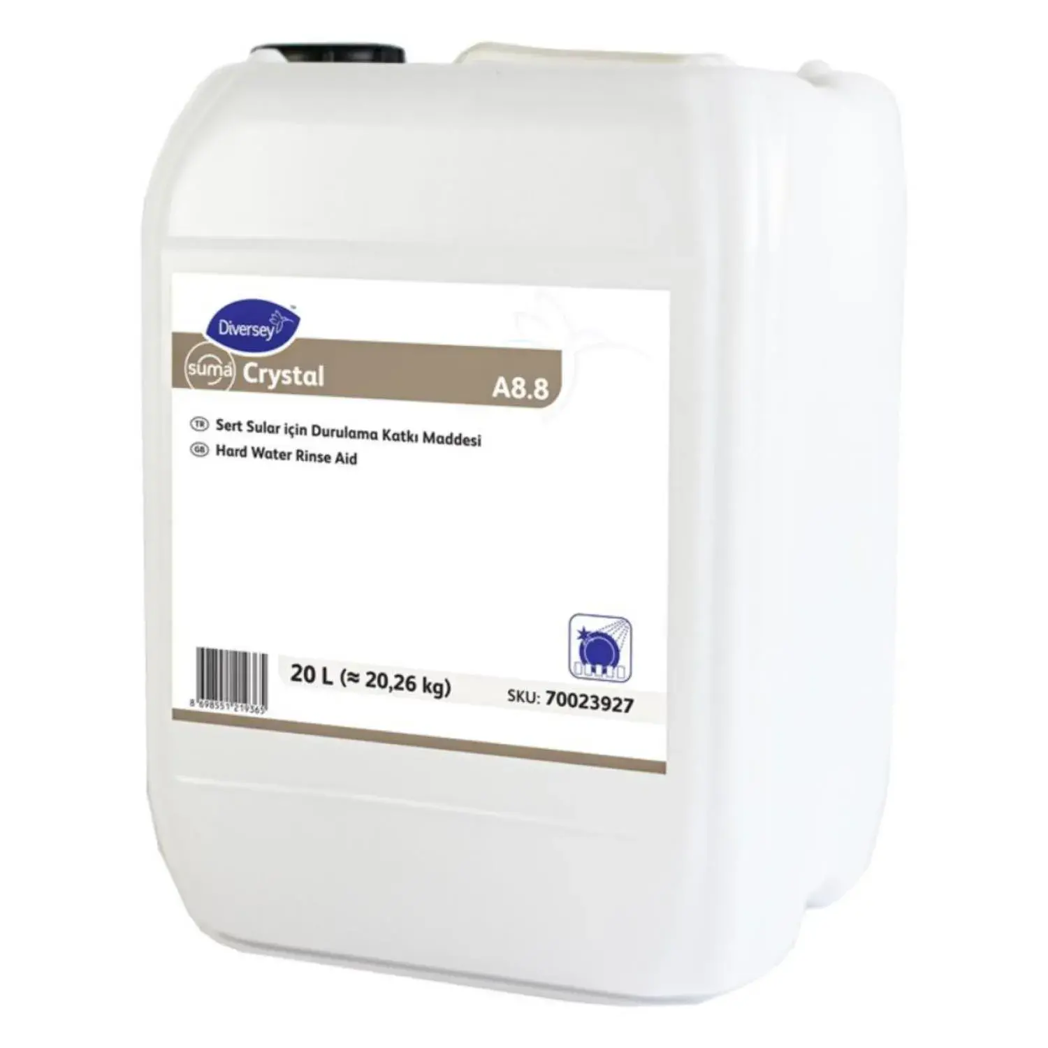 Diversey Suma Crystal A8.8 Asitli Bulaşık Parlatıcı 20 Lt