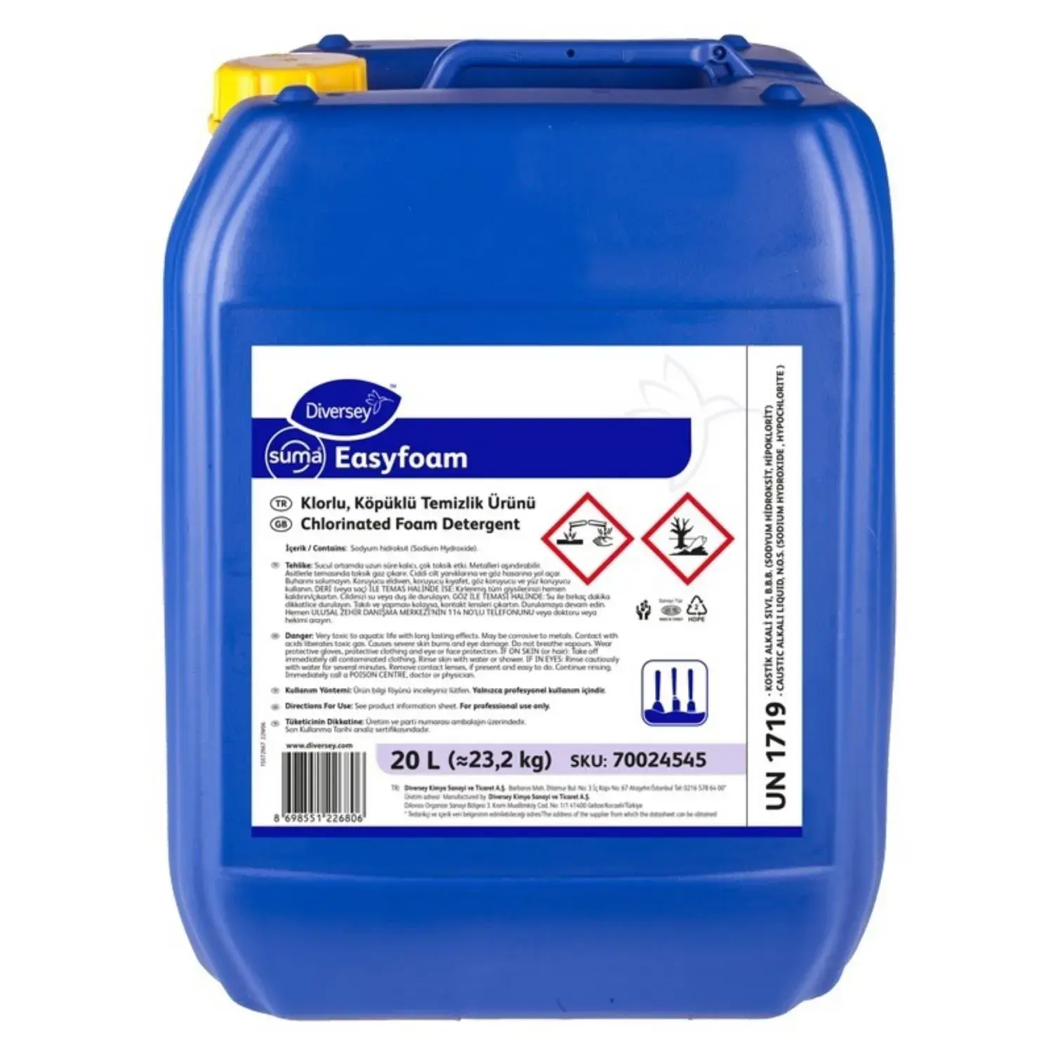 Diversey Suma Easyfoam Klorlu Köpük Temizleyici 20 Lt