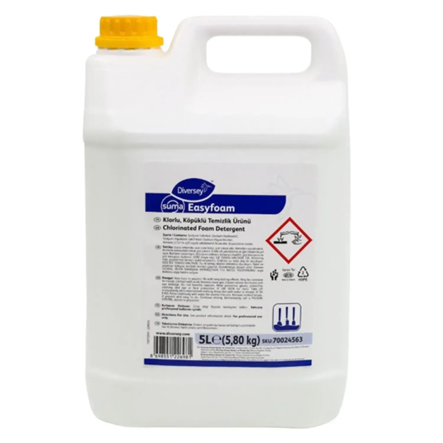 Diversey Suma Easyfoam Klorlu Köpük Temizleyici 5 Lt