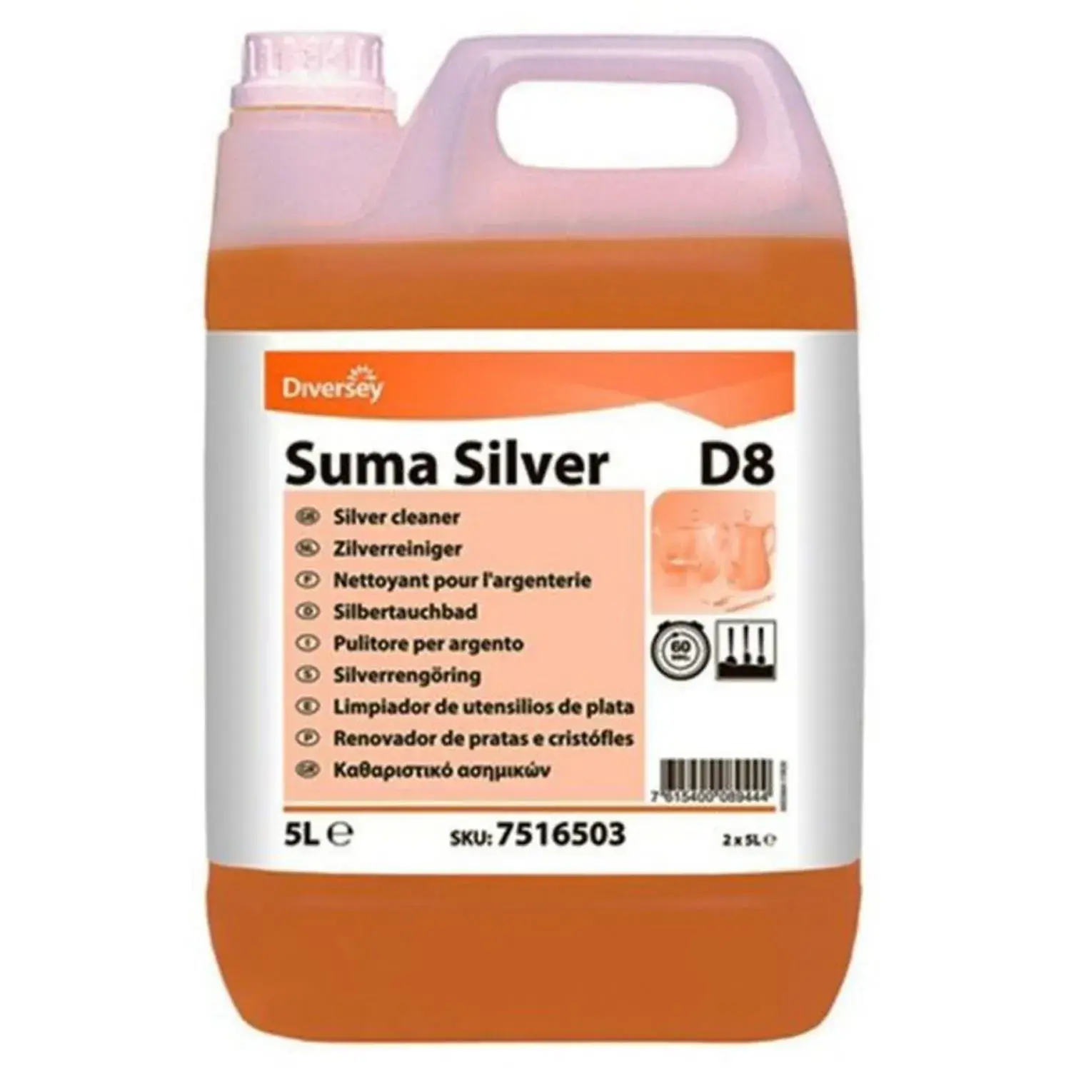 Diversey Suma Silver D8 Sıvı Gümüş Temizleyici 5 Lt