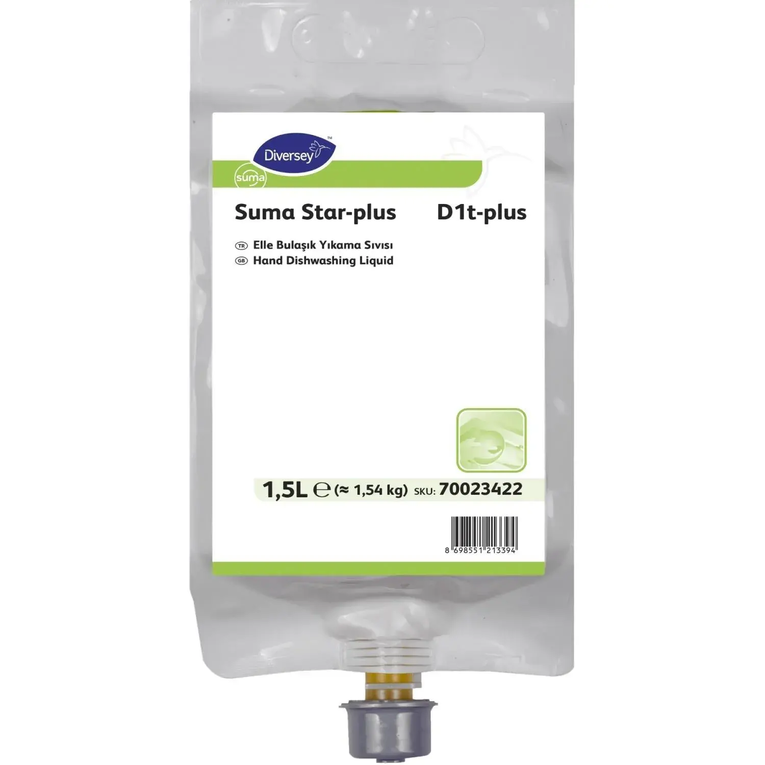 Diversey Suma Star Plus D1t-Plus Elde Bulaşık Deterjanı 1.5 Lt