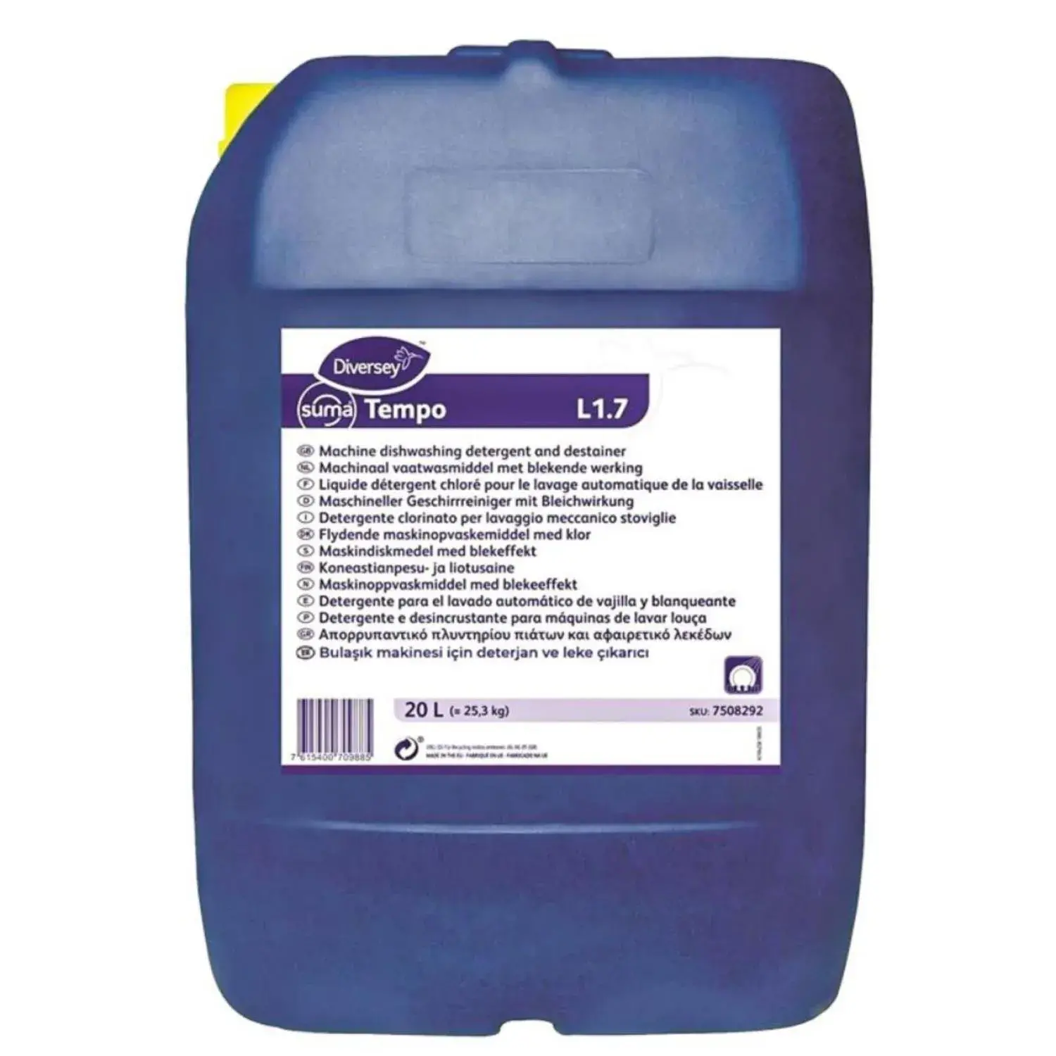 Diversey Suma Tempo L1.7 Klorlu End. Bulaşık Makinesi Deterjanı 20 Lt